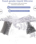 Food-grade liquid silicone brush heads for 5 In 1 Electric Bottle Brush Cleaner Dual Speed Rechargeable IPX6 Waterproof Extra Long Reach.