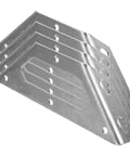 4 Pack Stainless Steel Corner Brackets for Cabinets and Shelves, Heavy Duty 90 Degree Angles, Impact Resistant in silver metal