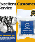 Heavy Duty 304 Stainless Steel T Bolt Hose Clamps For 74-79 Mm Hoses Adjustable Range Wide Band With Solid T Nuts For 3 Inch Exhaust Clamps Set Of 4 Durable Construction With Solid T Nuts For High Torque And Reliable Seals displayed with packaging.