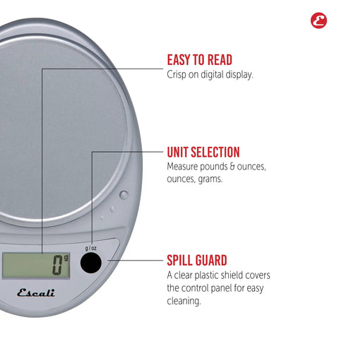Primo Digital Food Scale For Precise Weighin, Portion Control, And Baking Prep, Easy Two Button Operation, Sealed Panel