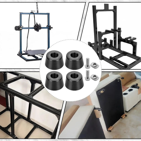 Anti Vibration Rubber Feet Set for 2020 Aluminum Extrusion Profile 16 Damper Pads with M4 T Nuts and Screws Fits 3D Printers adds 4 rubber feet and hardware for 3D printer frames