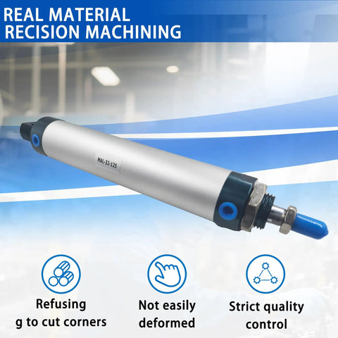 Mini Pneumatic Cylinder MAL 32x125 Double Acting Aluminum Single Rod 32mm Bore 125mm Stroke Air Powered High Performance Cylinder
