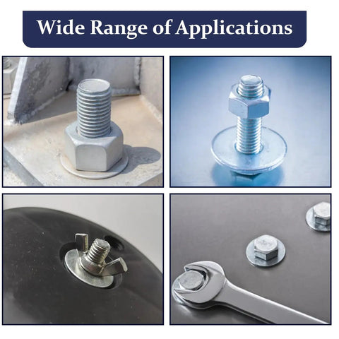 Wide Range of Applications for Stainless Steel Fender Washers Set 108 Pcs 12 Sizes From M3 To M12 304 Grade Wide Flat Washers