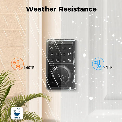 Smart Keyless Entry Door Lock With WiFi Keypad Front Door Deadbolt That Plays Nice With Alexa And Google Assistant with weather resistance