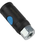 Push Button Safety One Quarter Inch Air Hose Fittings Quick Connect Couplers Steel With Zinc Plating front view