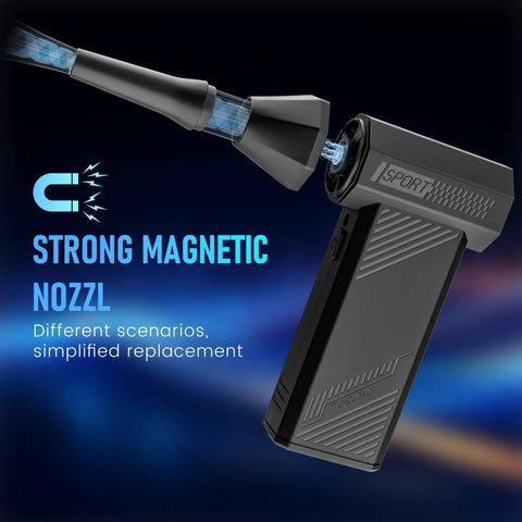 Powerful Cordless Electric Air Duster With 180000 RPM Brushless Motor and magnetic nozzle attachment