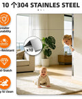 Heavy Duty 304 Stainless Steel Wall Corner Guards 1X1X48 Inches Six Pack displayed in a home setting with a child crawling.