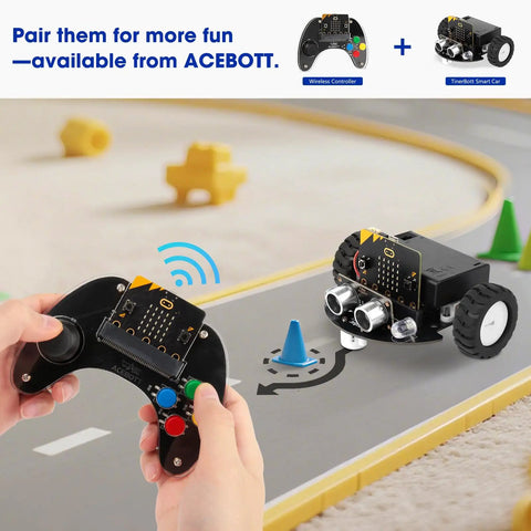 Wireless Micro Bit Controller For Robots With Built In Joystick And Four Responsive Buttons Ergonomic Grip For Makecode Coding Projects And STEM Learning A Totally Cool Gift For Kids And Teens; wireless robot control