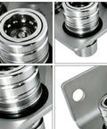 Heavy Duty Hydraulic Quick Coupler For Tractors And Crop Sprayers Rated At 3600 Psi Featuring Fast Push Pull Action That Works With Gloves On cutting from close-up