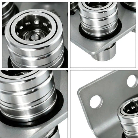 Heavy Duty Hydraulic Quick Coupler For Tractors And Crop Sprayers Rated At 3600 Psi Featuring Fast Push Pull Action That Works With Gloves On cutting from close-up
