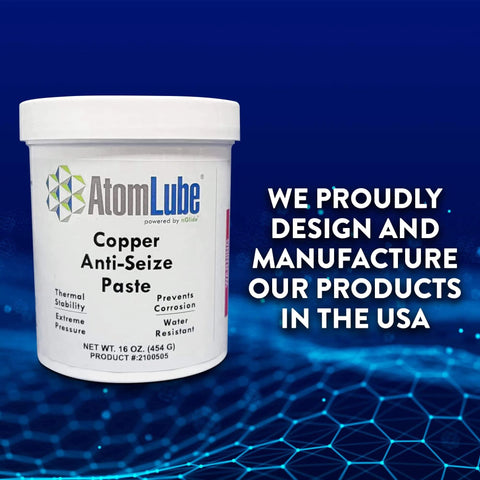 Copper Anti Seize Paste For High Temp Assembly Lube On Threaded Fasteners And Fittings Heavy Duty High Performance Anti Rust Lubricant In A One Pound Jar Six Pack, jar view with label