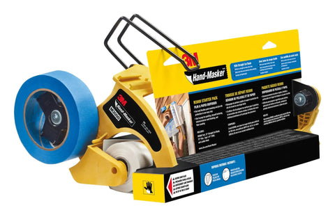 Pre Loaded Masking Tape Dispenser Kit With Film For Painting, Drywall Texturing, And Wall Prep in packaging