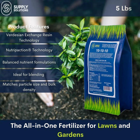 5 lb bag of 10 10 10 Lawn And Garden Granular Pro Grade Fertilizer With Micronutrients for soil health, blooms, and roots