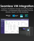 Seamless VM Integration on Heavy Duty Eight Bay Network Attached Storage with virtualization apps interface and Intel Atom C5125.