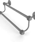 Double 24-Inch Towel Bar With Concealed Mounting In Matte Gray Finish, Solid Brass Construction, Two Rails For Maximum Wall Space