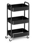 3 Tier Rolling Metal Storage Organizer Cart With Caster Wheels Mobile Utility Kitchen Cart For Home Office Garage And Craft Space Durable