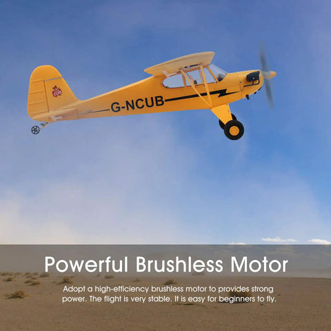 Dope Stunt Ready RC Plane With 3D And 6G Modes, 5 Channel Brushless RC Aircraft, yellow eco-friendly EPP material flying outdoors.