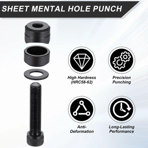 Heavy Hitter Metric Sheet Metal Hole Punch Set Bearing Steel Knockout Tool Bang Out Clean Circular Cuts In Thick Plate Fab Work That Truly Rocks The Shop Floor
