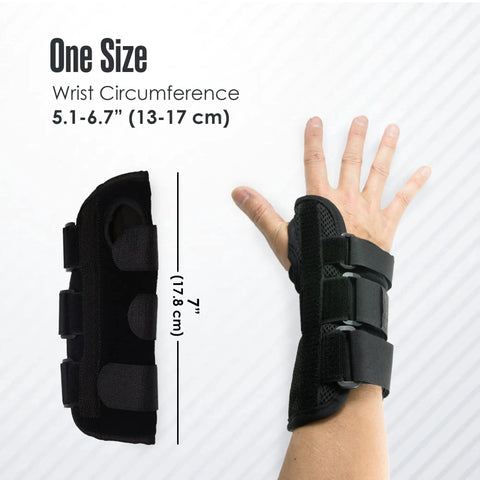 Carpal Tunnel Wrist Brace 2 Pack For Pain Relief And Night Splint Comfort, one size, shown on a hand with adjustable Velcro straps.