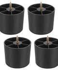 Four 2 Inch Plastic Furniture Legs Screw In Replacement Kit For Sofa Couch Chair Table Cabinet Beds with pre-drilled holes.