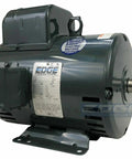 Heavy Duty Rock Solid Workhorse Electric Motor For Compressor Duty 5HP Single Phase 230V 184T Frame with warning label.