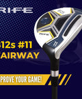 Senior Flex Offset 11 Wood Golf Club Right Handed Men's Senior Size With Black Pro Velvet Grips Dynaflo Graphite Shaft Standard Length 41 Inches Loft 31 Degrees Includes Head Cover club head with 812s branding