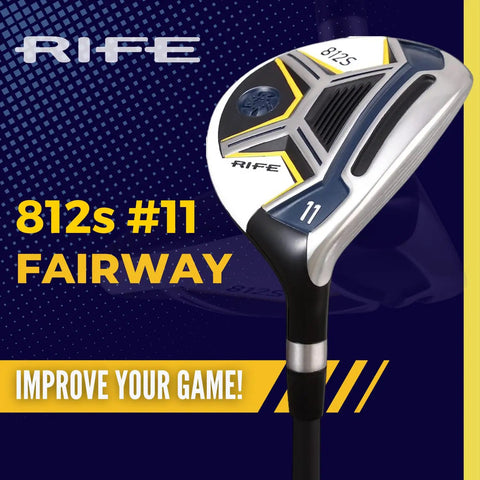 Senior Flex Offset 11 Wood Golf Club Right Handed Men's Senior Size With Black Pro Velvet Grips Dynaflo Graphite Shaft Standard Length 41 Inches Loft 31 Degrees Includes Head Cover club head with 812s branding