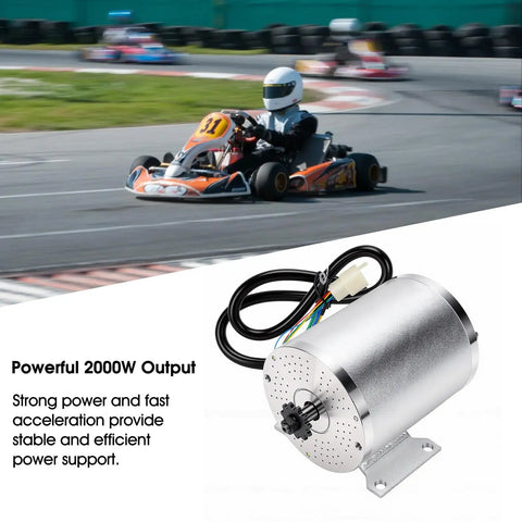 Electric Brushless DC Motor Kit 48V 2000W With Controller Display For Go Karts, Motorcycles, And Scooters, Real Time Speed Readout