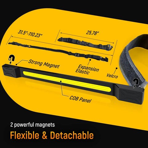 Underhood Work Light With 2600 Lumen Brightness And 5000mAh Rechargeable Battery features flexible detachable design with magnets