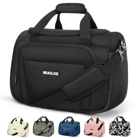 Lightweight Underseat Carry On Bag For Air Travel Tote Weekender Duffle Personal Item That Fits Under Seat For Spirit And Frontier Airlines Ideal For Women And Men Black 16 Inch displayed with colorful options