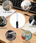 Universal Vacuum Attachments Kit For 1.25 Inch And 1.875 Inch Hoses Shop Vac Accessories With Brush Crevice Tool Flexible Adapter 32mm Compatibility showing uses for cleaning air vents, keyboards, cars, drawers, computers, and sofas.