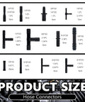 Silicone Vacuum Hose Kit For Cars Six Sizes From 1/8 To 3/8 Inch With 64 Connectors And 24 Clamps 94 Piece Set connectors and sizes