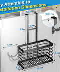 Three In One Hair Tool Organizer And Universal Hair Dryer Holder Upgraded 2026 mounted over cabinet door, black metal, adjustable height