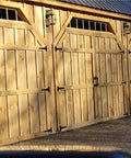 Badass Heavy Duty Iron Barn Door Hinges With Screws, 2 To 8 In Steel Pivot Plates For Wooden Gates And Sheds, Smooth Swing Built Tough installed on wooden gates.