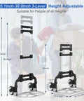 Lightweight Folding Hand Truck With No Sweat Compact Design And Hella Easy Storage For Sweet Everyday Moves And Multi Purpose Utility Dolly Cart With Smooth Rolling Wheels, height adjustable, compact design, 25x15.3in