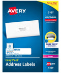 Super Smooth Easy Peel Printable Address Labels For Laser Printers, 1X4 Inch White mailing labels in package with Easy Peel.