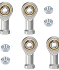 6mm Rod End Bearing Right Hand Thread M6x1 Self Lubricating Joint Metric Rod End 4 Pack 14 Degree Misalignment Heavy Duty High Static and Dynamic Load Capacity for Mechanical Assemblies, four bearings with nuts