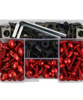 Red 190-Piece Motorcycle Screw And Bolt Kit For YZF R1 FZR1000 YZF600R 1998-2019 1987-1995 2006-2007 in organizer case