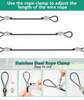 4 Pack 10ft Sun Shade Sail Hardware Kit With 304 Stainless Steel Cable Nylon Coated Ropes Turnbuckles Grommets Hooks Clips