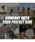 Collage of skateboarders and longboarders, Durable Rubber Deck Protector For Skateboards And Longboards, diverse backgrounds