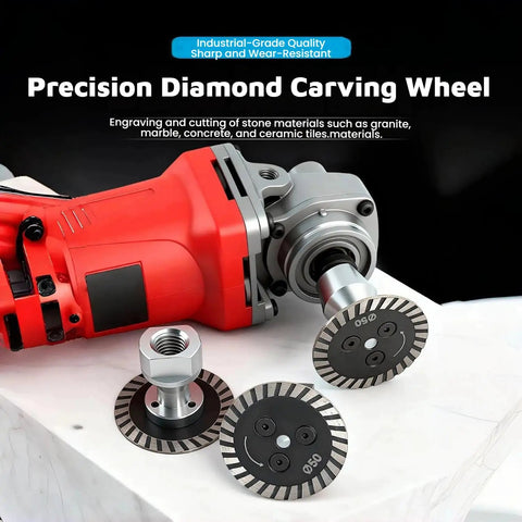 Hardcore Diamond Carving Wheels For Angle Grinders Built Tough Blades Knocking Out Granite Marble Ceramic Tile Dry Or Wet Use Smooth Precision Engraving Disc Pack Of Two, 50mm cutting wheels.