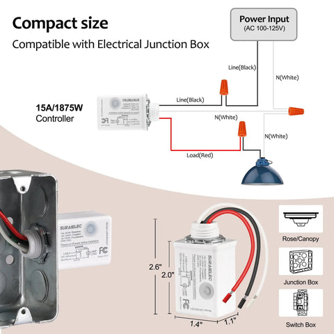 Diagram of Wireless Light Switch And Receiver Kit With 15A High Power No Wiring No Interference 100 Ft RF Range Expandable Remote