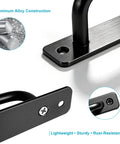 Close-up of Matte Black Barn Door Handles 2 Pack Heavy Duty Aluminum Alloy Pull Handles With 5 Inch Hole Center, showing durable construction and screws included.