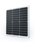 50 Watt Monocrystalline Solar Panel Delivers 22 Percent High Efficiency Straight To Your Setup, showcasing black solar cells and aluminum frame.