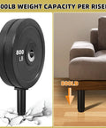 Rock Solid Metal Replacement Furniture Legs With Quick Five To Nine Inch Adjustable Height Range Badass Eight Hundred Pound Heavy Load Support For Couches And Beds Pair supporting a couch with 800lb capacity.