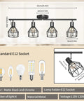 Slick Six Light Black LED Track Lighting Kit With Flexible Rotatable Heads Modern Ceiling Spotlight For Kitchen Office Closet