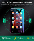 72GB MP3 Player With Bluetooth And 4.0 Inch Full Touchscreen showing app icons and battery life, black