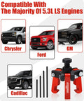 Harmonic Balancer Puller Kit with 3-jaw puller and forcing rods shown with Chrysler, Ford, GM, Cadillac compatibility.