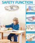 Child-safe room with Low Profile Ceiling Fan With Light And Remote Dimmable LED 3 Color Temperature Options Six Speeds Reversible Blades