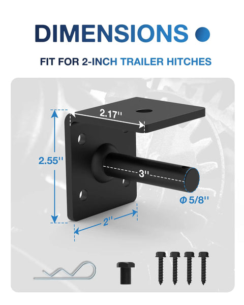 Dimensions of Heavy Duty 2 Inch Receiver Plug For Truck Bed Store Trailer Hitch Securely Quit The Rolling Headache Easy Bolt On Mount.